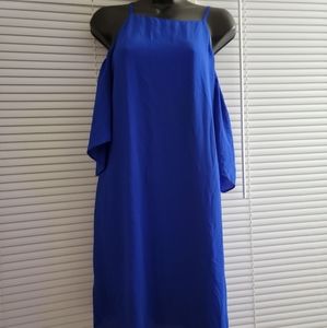 Off shoulder royal blue dress